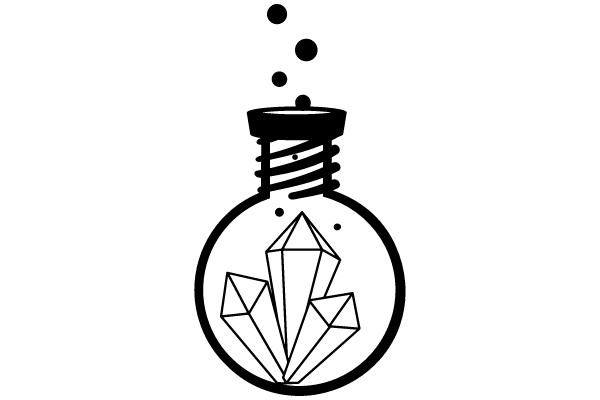 ABottle with a Crystal Inside, Surrounded by Drops