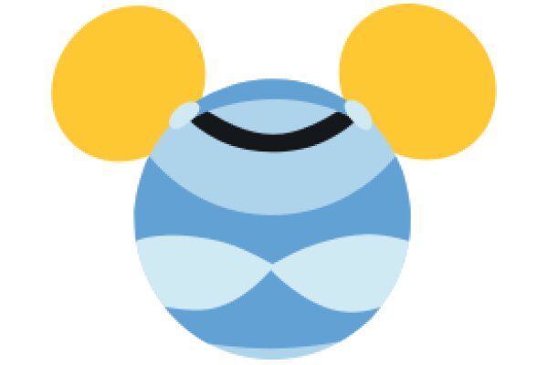 A Playful Illustration of a Blue Character with Yellow Ears and a Black Headband