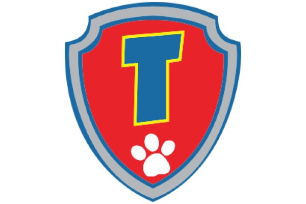 Vibrant Logo with a Paw Print and the Letter 'T'