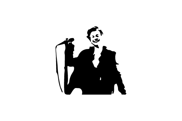 Vocalist with Microphone Silhouette