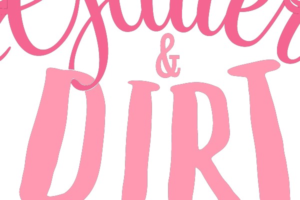 Catchy and Colorful Logo for a Brand Named 'Glitter & Dirt' with a Hashtag #MOMOFBOTH