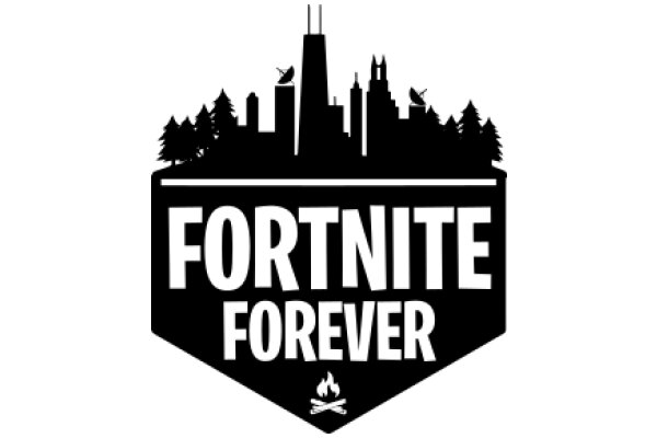 Fortnite Forever: A Silhouette of a City and a Skyline with a Flaming Skull Logo
