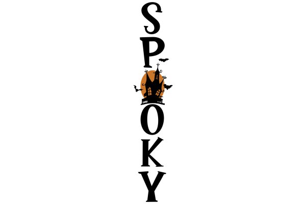 Spooky Halloween Decoration: A Gothic-Themed Sign with Bats and a Castle