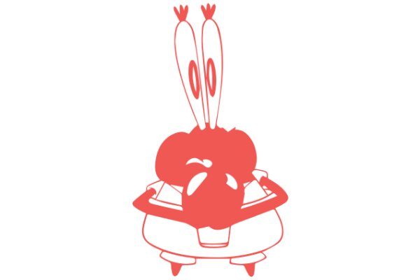 A Playful Red Octopus with a Book and a Chair