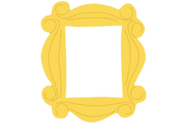 A Yellow Oval Frame with Scrolled Designs