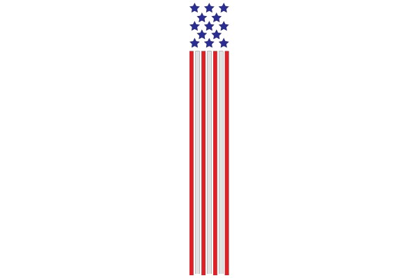 Striped American Flag with Stars on Top