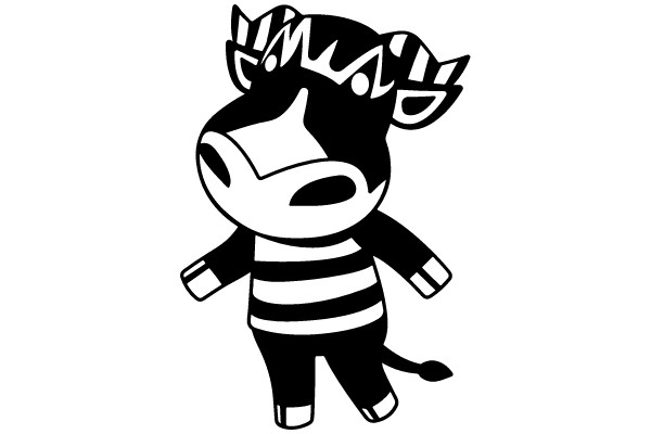Striped Cow Mascot