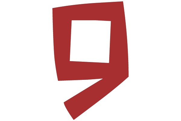 A Red Number Nine in a Square