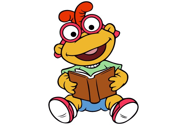 Joyful Reader: A Cartoon Character's Reading Adventure