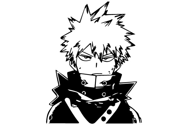 Defiance in Monochrome: The Spiky-haired Rebel
