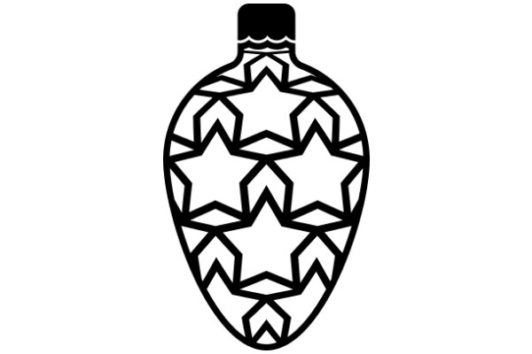 Stylized Star Pattern on a Bottle-like Object