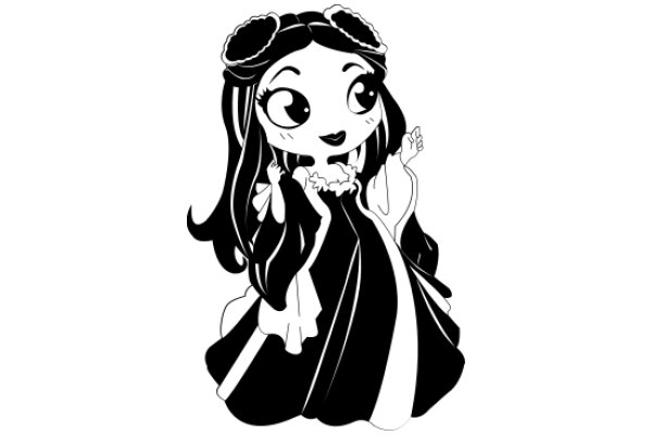 Stylized Anime Character: AFemale Character with Elegant Hair and a Smile