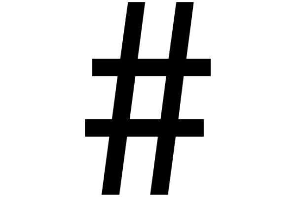Simplicity in Design: A Single Black Hash Tag on a White Background