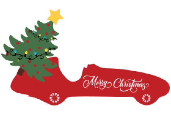 Merry Christmas: A Festive Illustration of a Car with a Christmas Tree on Top