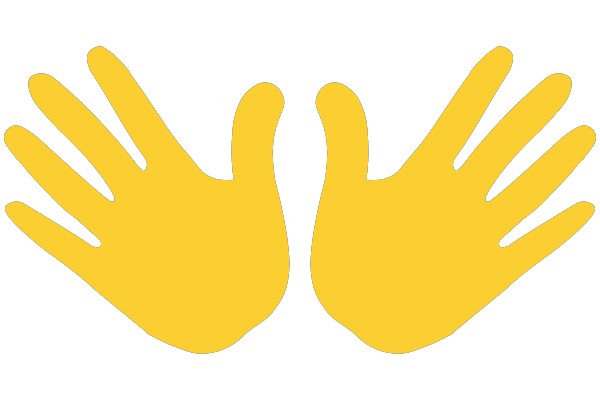 Yellow Hands Silhouette