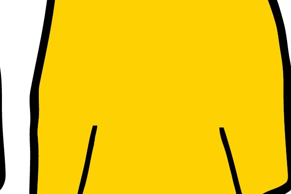 Yellow Hooded Figure in Red Boots