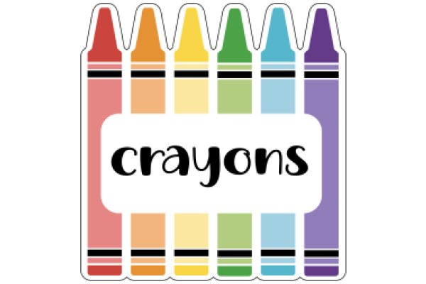 A Colorful Display of Crayons with the Word 'Crayons' in the Center
