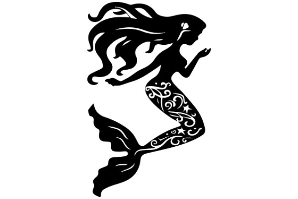 Stylized Mermaid Silhouette