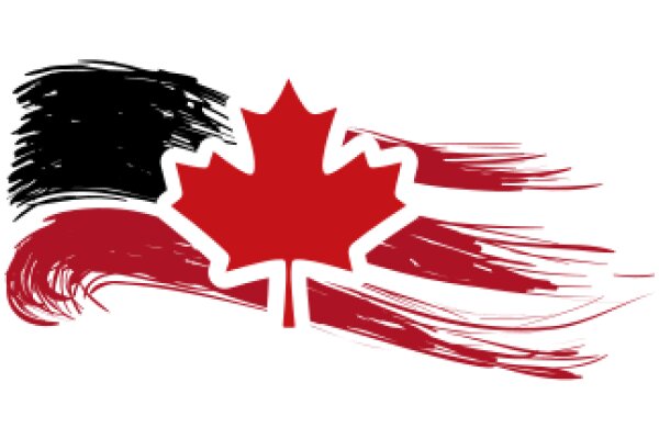 Vivid Red and Black Canadian Flag Design