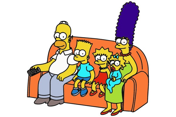 The Simpsons Family on the Couch