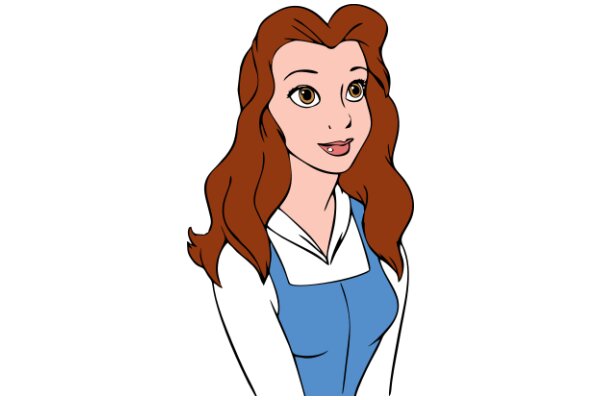 A Digital Portrait of a Young Woman with Brown Hair and Blue Eyes