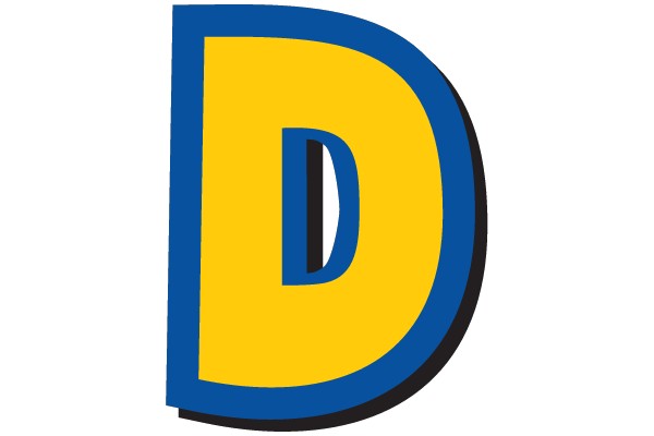 Bold Yellow and Blue Letter 'D'