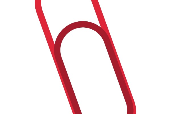 Red Curved Arrow on White Background