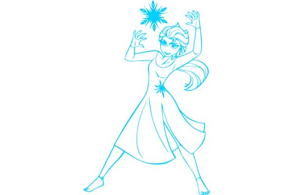 Stylized Animation: A Female Character with a Snowflake