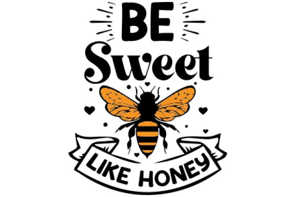 Be Sweet Like Honey: A Motivational Poster Featuring a Bee and a Banner of Love