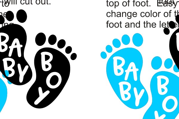 Footprints with Gender-Neutral Baby Boy Lettering