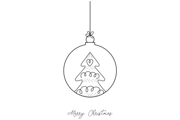 Merry Christmas: A Festive Illustration of a Christmas Tree and Ball