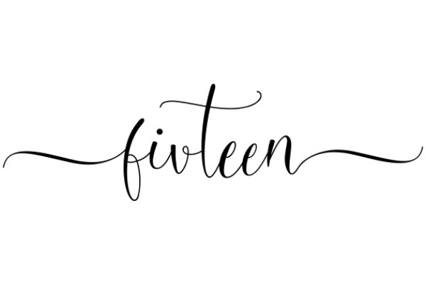 Stylized Text Art: Fifteen in a Curly Script
