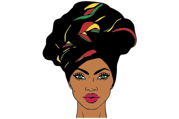 Stylized Portrait of a Woman with Colorful Hair and Makeup