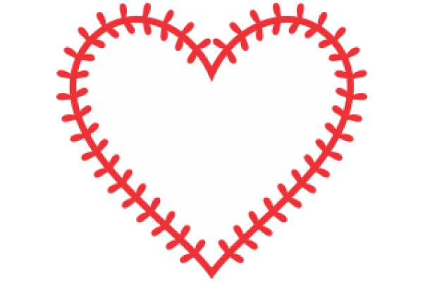Vibrant Red Stitch Heart