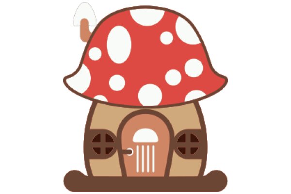 Whimsical Mushroom House with a Door and a Chimney
