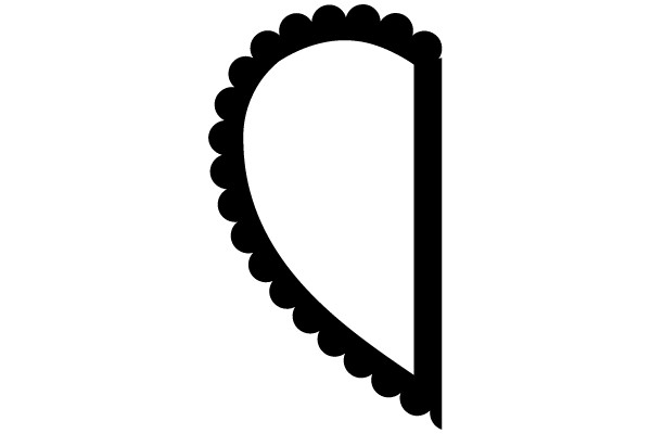 Scalloped Oval with Vertical Lines