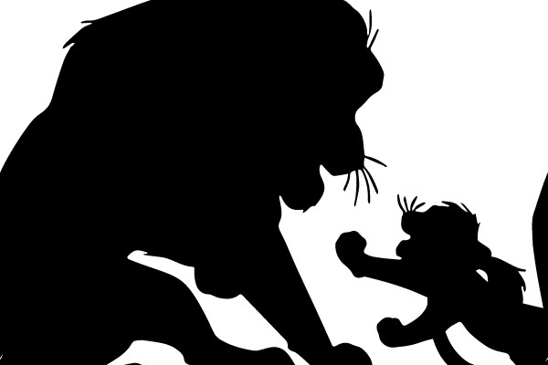 Lion Silhouettes in Interaction