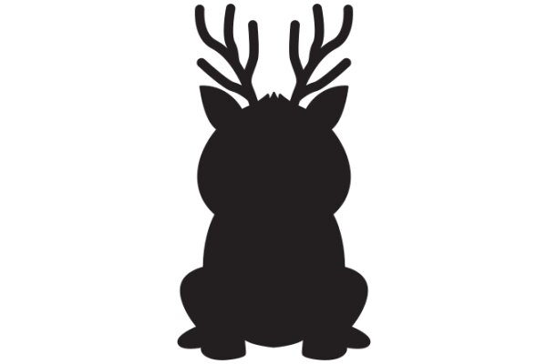 Silhouette of a Deer with Antlers