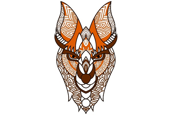 Stylized Wolf Head with Intricate Designs