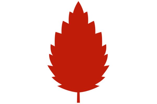 Vivid Red Maple Leaf on a White Background