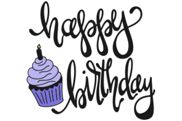 Celebrating Birthdays with a Sweet Touch: A Purple Cupcake Wishes You a Happy Birthday!