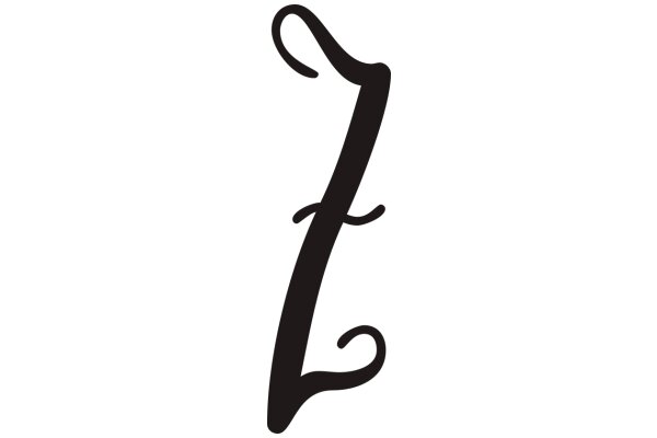 Stylized Black Letter 'Z' on a White Background