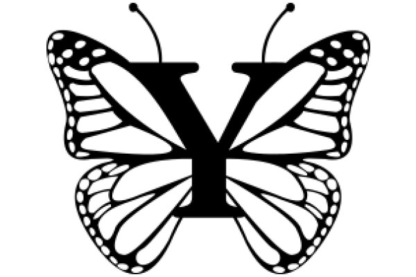 Stylized Butterfly with the Letter Y in the Center