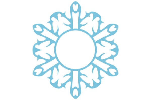 Stylized Snowflake Design with a Blue Color Scheme