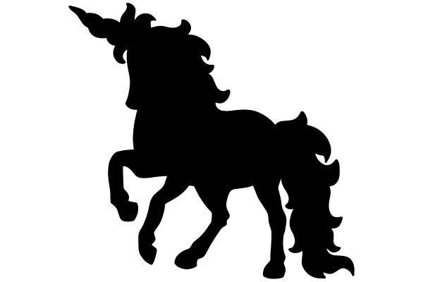 Silhouette of a Running Unicorn