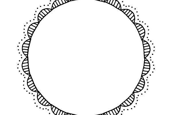 Circular Outline with Dotted and Striped Borders