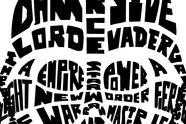 Dark Side Helmet Word Art