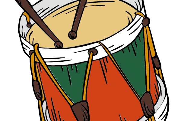 Drumming Delight: A Vibrant Drum Clip Art