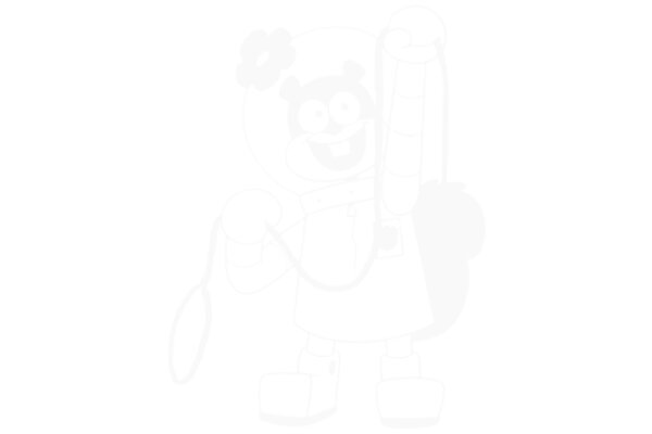 A Playful Cartoon of a Character with a Spatula, Ready for Cooking Fun!