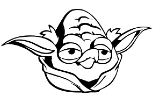 A Whimsical Character: A Line Drawing of a Cute, Cartoonish Creature with a Smile and Big Eyes
